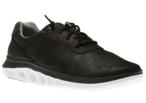 Johnston & Murphy Activate Black Perforated Leather Lace-Up Sneaker | Men's Walking