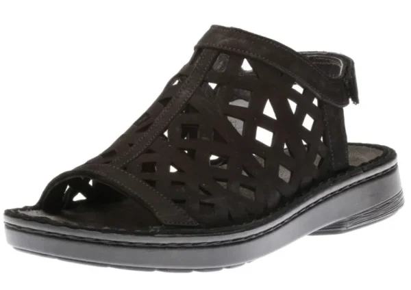 Naot Amadora Black Leather Wide Width Sandal | Women Women's Sandal