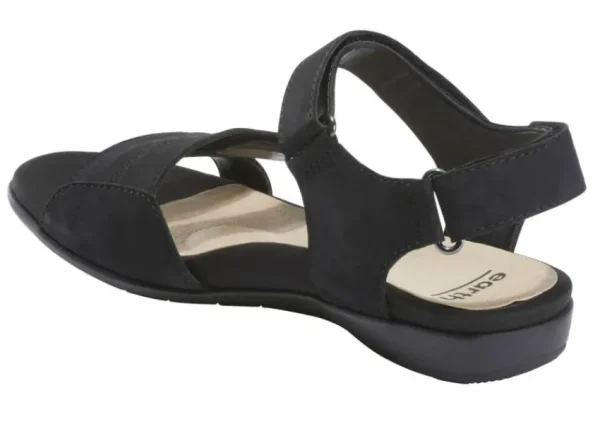 Earth Amal Black Leather Adjustable Strappy Sandal | Women Women's Sandal