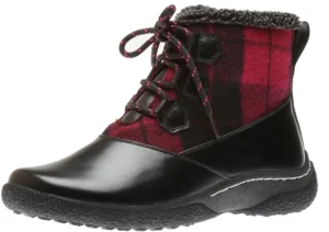 Wanderlust Amelia Black Red Flannel Lace-Up Boot | Women Women's Boot