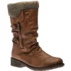 Remonte Andros Brown Knit Mid-Height Boot | Women Women's Boot