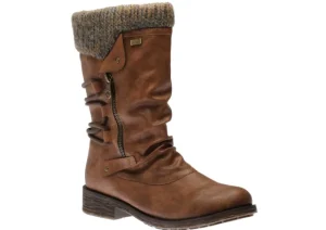 Remonte Andros Brown Knit Mid-Height Boot | Women Women's Boot