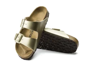 Birkenstock Arizona Birko-Flor Gold Slide Sandal | Women Women's Slide | Women's Sandal