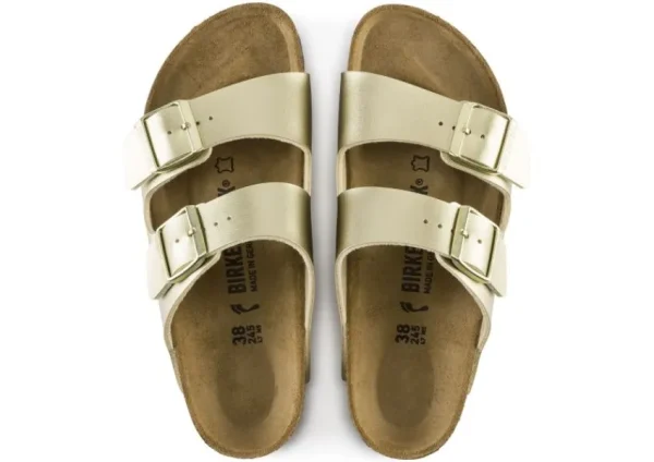 Birkenstock Arizona Birko-Flor Gold Slide Sandal | Women Women's Slide | Women's Sandal