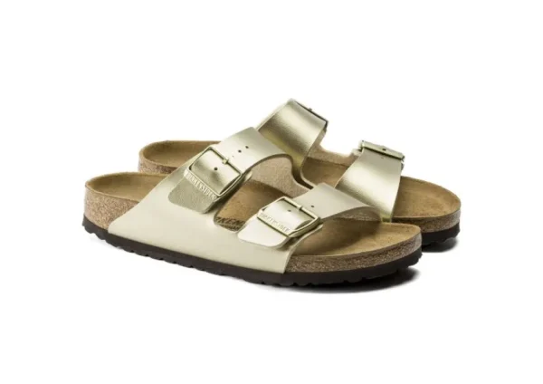 Birkenstock Arizona Birko-Flor Gold Slide Sandal | Women Women's Slide | Women's Sandal