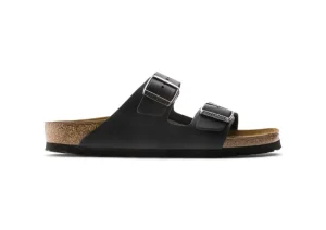 Birkenstock Arizona Black Oiled Leather Slide Sandal | Women Unisex Sandal | Men's Sandal