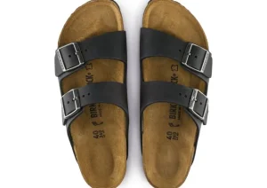 Birkenstock Arizona Black Oiled Leather Slide Sandal | Women Unisex Sandal | Men's Sandal