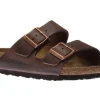 Birkenstock Arizona Hard Footbed Habana Brown Oiled Leather Slide Sandal | Women Unisex Sandal | Men's Slide