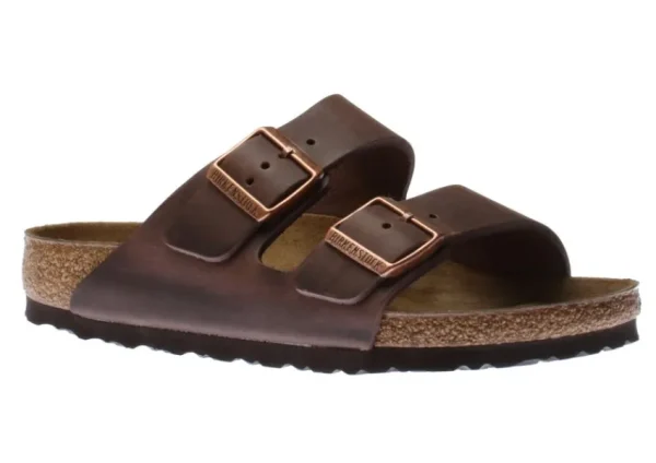 Birkenstock Arizona Hard Footbed Habana Brown Oiled Leather Slide Sandal | Women Unisex Sandal | Men's Slide