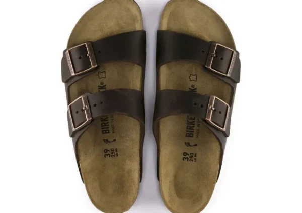 Birkenstock Arizona Hard Footbed Habana Brown Oiled Leather Slide Sandal | Women Unisex Sandal | Men's Slide