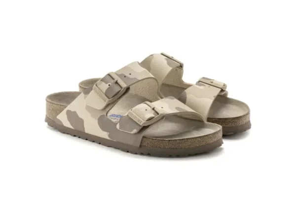 Birkenstock Arizona Soft Footbed Desert Soil Camo Grey Slide Sandal | Women Women's Slide | Women's Sandal