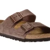 Birkenstock Arizona Soft Footbed Habana Brown Oiled Leather Slide Sandal | Unisex Sandal