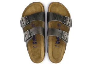 Birkenstock Arizona Soft Footbed Iron Grey Oiled Leather Slide Sandal | Women Unisex Sandal | Men's Slide