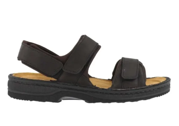 Naot Arthur Coal Nubuck Leather Adjustable Straps Casual Sandal | Men's Sandal