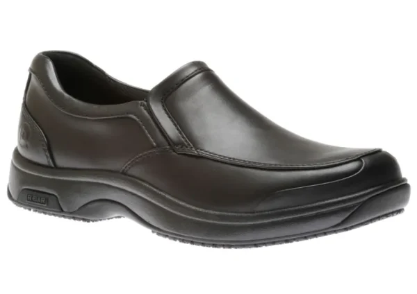 Dunham Battery Park Service Black Leather Slip-On Shoe | Men's Walking