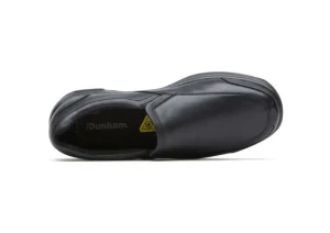 Dunham Battery Park Service Black Leather Slip-On Shoe | Men's Walking