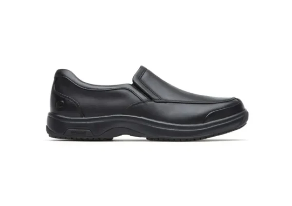 Dunham Battery Park Service Black Leather Slip-On Shoe | Men's Walking