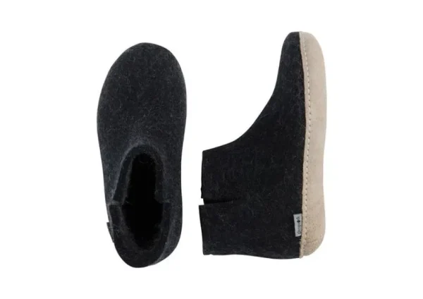 Glerups Boot Charcoal | Men's Slipper