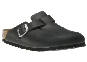 Birkenstock Boston Black Oiled Leather Clog | Women Men's Slipper | Men's Clog