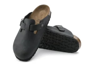 Birkenstock Boston Black Oiled Leather Clog | Women Men's Slipper | Men's Clog