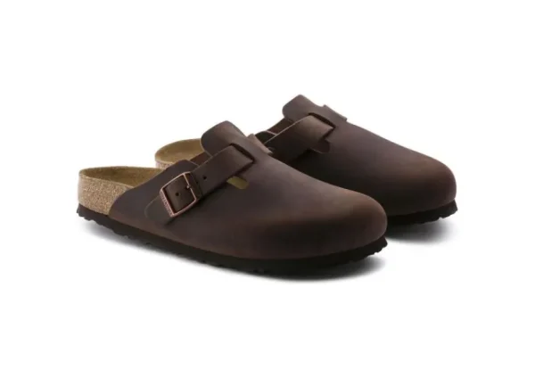 Birkenstock Boston Habana Brown Oiled Leather Soft Footbed Clog | Women Men's Clog | Women's Clog