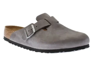 Birkenstock Boston Iron Grey Oiled Leather Clog | Men's Slipper | Men's Clog