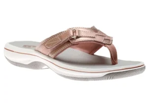 Clarks Breeze Sea Rose Gold Thong Sandal | Women Women's Toe Thong