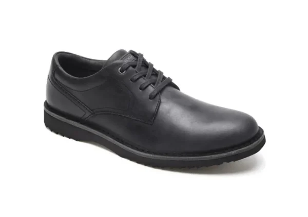 Rockport Cabot Black Nubuck Leather Plain Toe Lace-Up Derby Shoe | Men's Casual