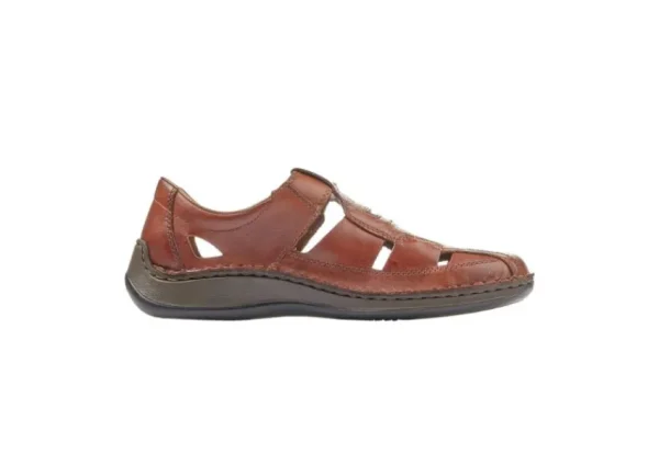 Rieker Clarino Brown Leather Fisherman Sandal | Men's Casual