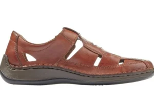 Rieker Clarino Brown Leather Fisherman Sandal | Men's Casual