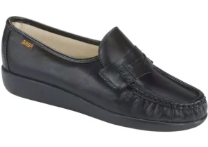 SAS Shoes Classic Black Leather Slip-On Loafer | Women Women's Casual