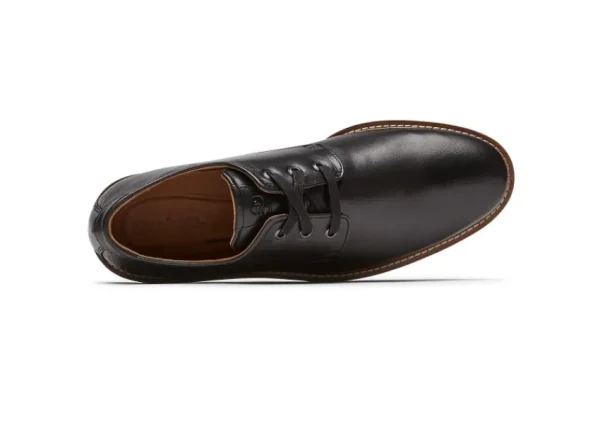 Dunham Clyde Black Leather Plain Toe Oxford Shoe | Men's Dress Casual