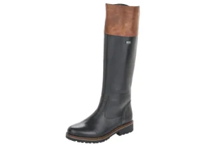 Remonte Cristallino Black Brown Leather Tall Boot | Women Women's Dress Boot