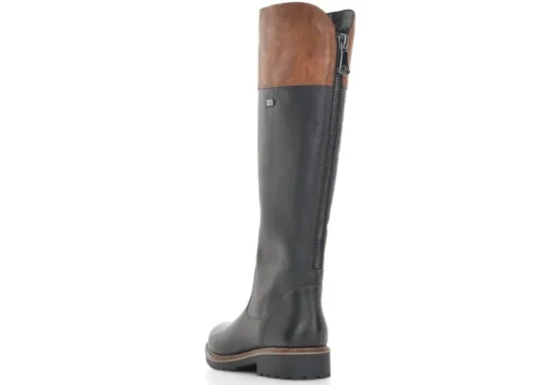 Remonte Cristallino Black Brown Leather Tall Boot | Women Women's Dress Boot