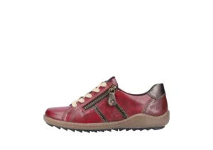 Remonte Cristallino Wine Leather Lace-Up Sneaker | Women Women's Walking | Women's Casual