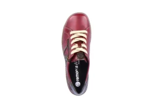 Remonte Cristallino Wine Leather Lace-Up Sneaker | Women Women's Walking | Women's Casual