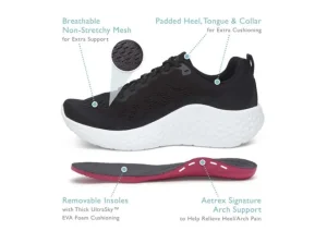 Aetrex Danika Black Wide | Women Women's Walking