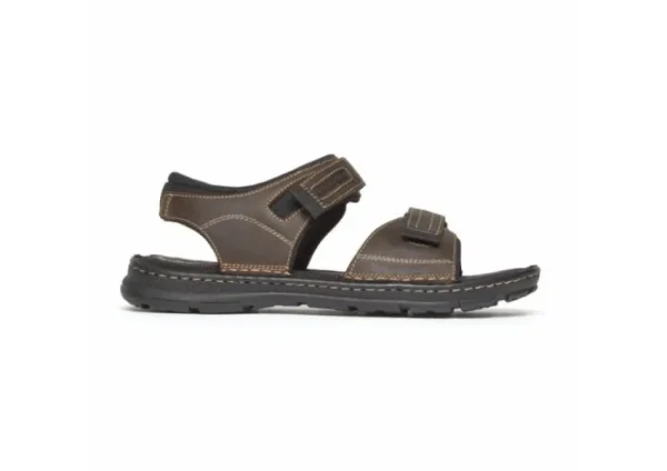 Rockport Darwyn Brown Leather Quarter-Strap Sports Sandal | Men's Sandal