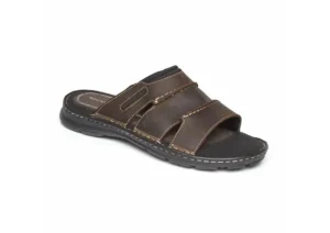 Rockport Darwyn Brown Leather Slide Sandal | Men's Slide