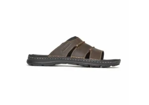 Rockport Darwyn Brown Leather Slide Sandal | Men's Slide