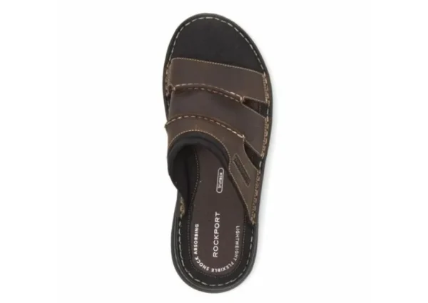 Rockport Darwyn Brown Leather Slide Sandal | Men's Slide