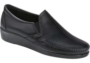 SAS Shoes Dream Black Leather Slip-On Loafer | Women Women's Casual