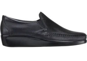 SAS Shoes Dream Black Leather Slip-On Loafer | Women Women's Casual