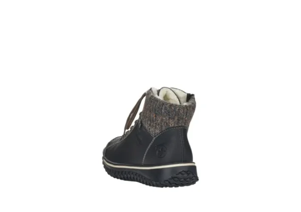 Rieker Eagle Black Knit Lace-Up Ankle Boot | Women Women's Walking | Women's Casual