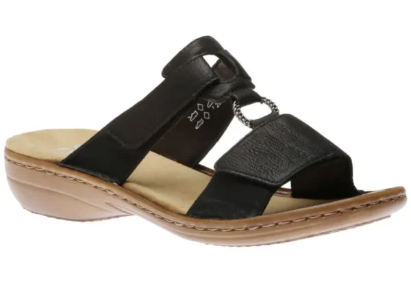 Rieker Eagle Black Slide Sandal | Women Women's Slide