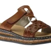 Rieker Eagle Brown Embossed Wedge Slide Sandal | Women Women's Slide | Women's Sandal