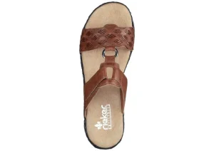 Rieker Eagle Brown Embossed Wedge Slide Sandal | Women Women's Slide | Women's Sandal