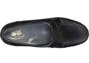 SAS Shoes Easier Black Leather Slip On Wedge Loafer | Women Women's Casual