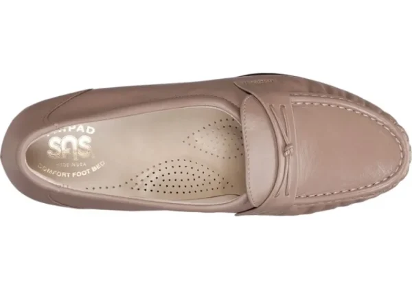 SAS Shoes Easier Mocha Leather Slip On Wedge Loafer | Women Women's Casual