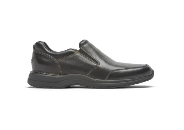 Rockport Edge Hill 2 Black Leather Double Gore Slip-On Casual Dress Shoe | Men's Dress Casual | Men's Casual